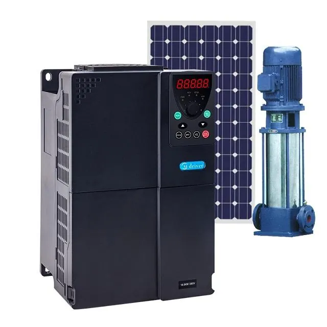 Solar VFD drive with solar panel and pump